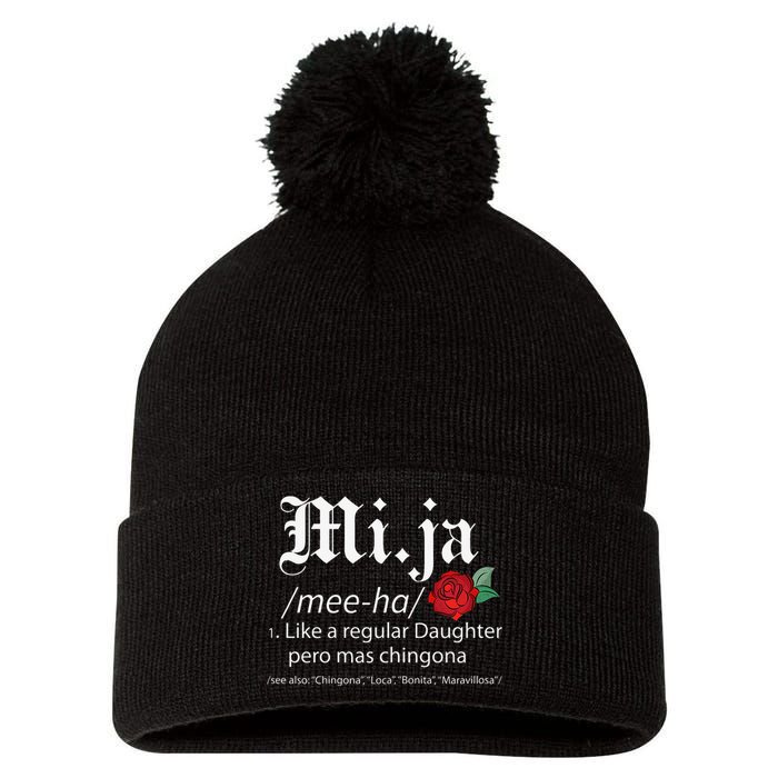 Mi Ja Mee Ha Like A Regular Daughter Per Mas Chingona Pom Pom 12in Knit Beanie