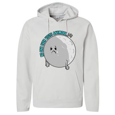 Moon Joke No One Visits Anymore Funny Science Astronomy Performance Fleece Hoodie