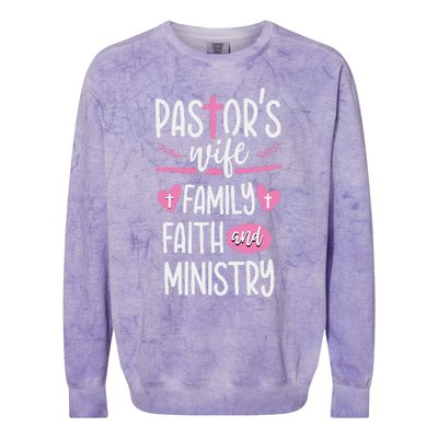 Ministry Jesus PastorS Wife Christian Church Appreciation Colorblast Crewneck Sweatshirt