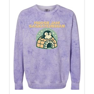 Moose Jaw Saskatchewan Canada Cute Penguin Colorblast Crewneck Sweatshirt