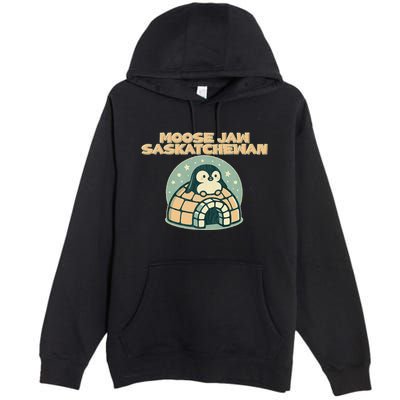 Moose Jaw Saskatchewan Canada Cute Penguin Premium Pullover Hoodie