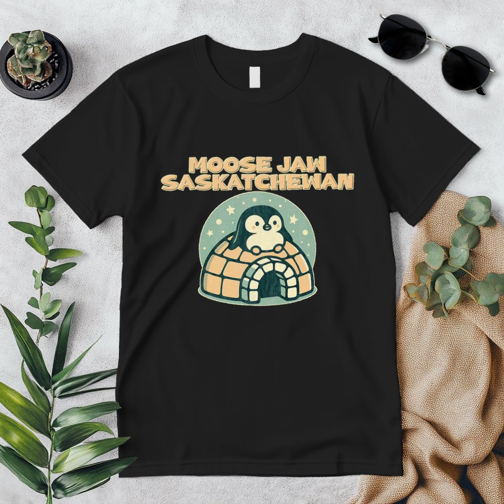 Moose Jaw Saskatchewan Canada Cute Penguin Premium T-Shirt