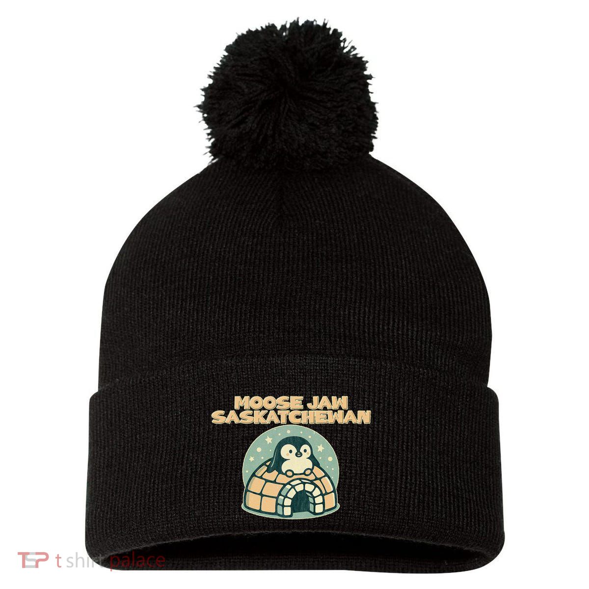 Moose Jaw Saskatchewan Canada Cute Penguin Pom Pom 12in Knit Beanie