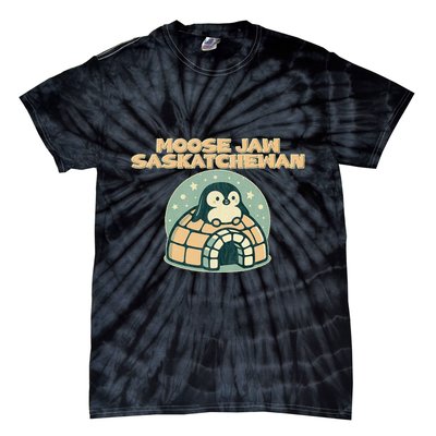 Moose Jaw Saskatchewan Canada Cute Penguin Tie-Dye T-Shirt