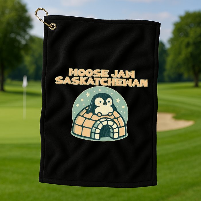 Moose Jaw Saskatchewan Canada Cute Penguin Golf Towel