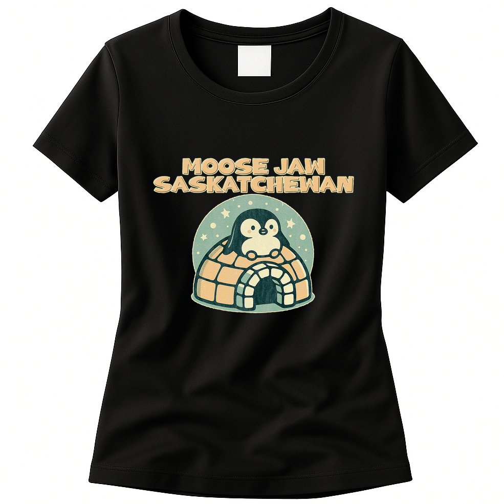 Moose Jaw Saskatchewan Canada Cute Penguin Womens T-Shirt