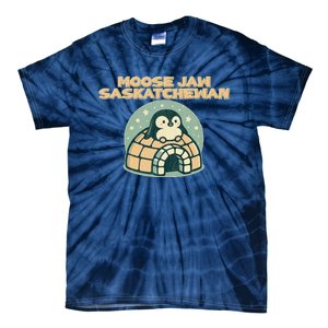 Moose Jaw Saskatchewan Canada Cute Penguin Tie-Dye T-Shirt