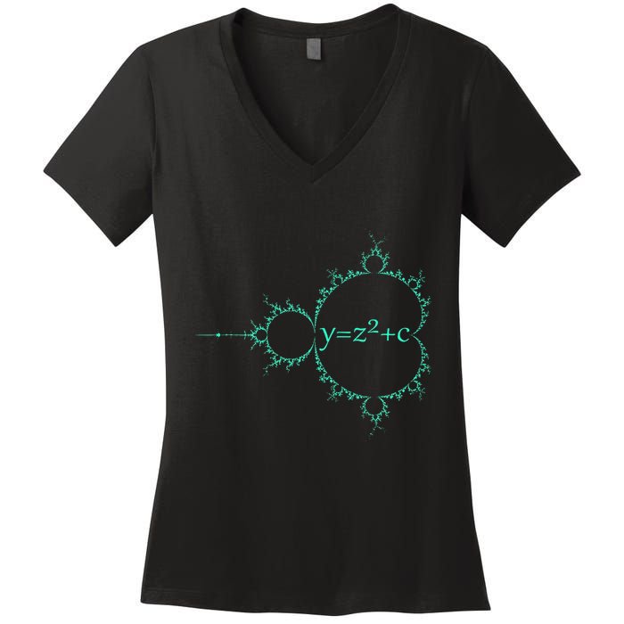 Mandelbrot Julia Set Fractal Complex Number Equation Algebra Women's V-Neck T-Shirt