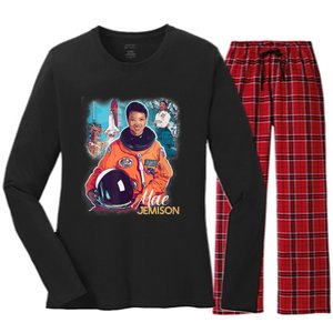 Ms Jemison Tribute Black History Month Future Astronaut Women's Long Sleeve Flannel Pajama Set 