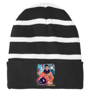 Ms Jemison Tribute Black History Month Future Astronaut Striped Beanie with Solid Band