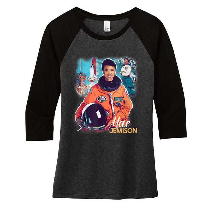 Ms Jemison Tribute Black History Month Future Astronaut Women's Tri-Blend 3/4-Sleeve Raglan Shirt