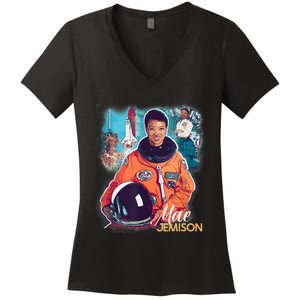 Ms Jemison Tribute Black History Month Future Astronaut Women's V-Neck T-Shirt