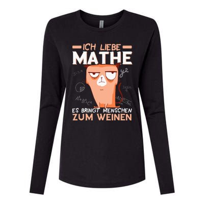 Maths jokes teacher mathematics student cat I love maths Womens Cotton Relaxed Long Sleeve T-Shirt