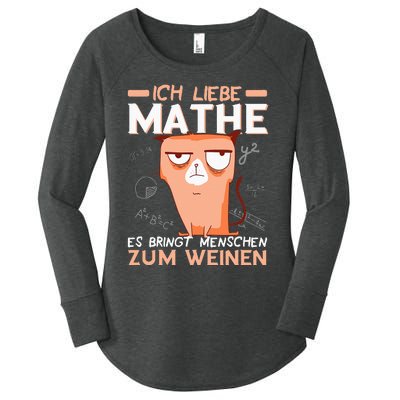 Maths jokes teacher mathematics student cat I love maths Women's Perfect Tri Tunic Long Sleeve Shirt