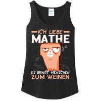 Maths jokes teacher mathematics student cat I love maths Ladies Essential Tank