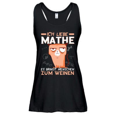 Maths jokes teacher mathematics student cat I love maths Ladies Essential Flowy Tank