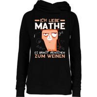 Maths jokes teacher mathematics student cat I love maths Womens Funnel Neck Pullover Hood