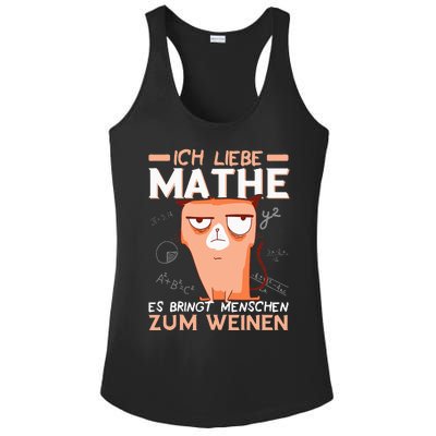 Maths jokes teacher mathematics student cat I love maths Ladies PosiCharge Competitor Racerback Tank