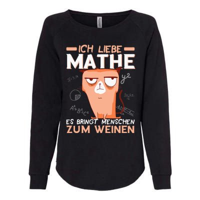 Maths jokes teacher mathematics student cat I love maths Womens California Wash Sweatshirt