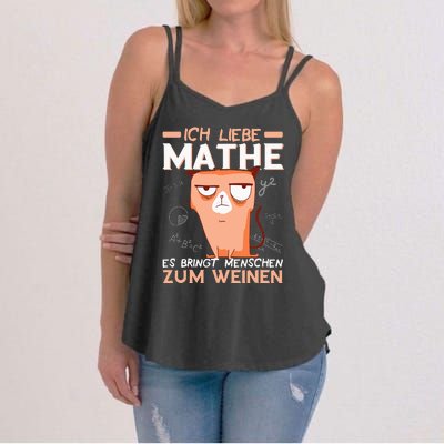 Maths jokes teacher mathematics student cat I love maths Women's Strappy Tank