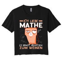 Maths jokes teacher mathematics student cat I love maths Women's Crop Top Tee