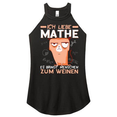 Maths jokes teacher mathematics student cat I love maths Women's Perfect Tri Rocker Tank