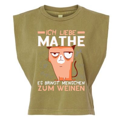 Maths jokes teacher mathematics student cat I love maths Garment-Dyed Women's Muscle Tee