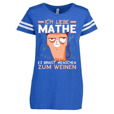 Maths jokes teacher mathematics student cat I love maths Enza Ladies Jersey Football T-Shirt