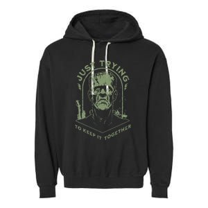 Monster Just Trying To Keep It Together Garment-Dyed Fleece Hoodie