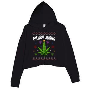 Merry Juana Ugly Christmas 420 Cannabis Marijuana Leaf Weed Crop Fleece Hoodie