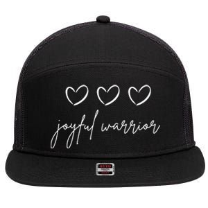 Minimalist Joyful Warrior Kamala Harris Tim Walz Waltz 2024 7 Panel Mesh Trucker Snapback Hat