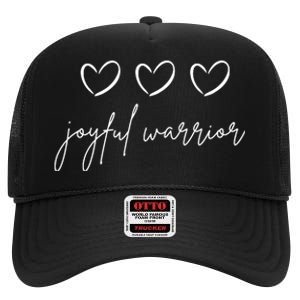 Minimalist Joyful Warrior Kamala Harris Tim Walz Waltz 2024 High Crown Mesh Back Trucker Hat