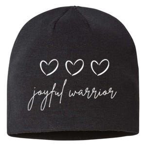 Minimalist Joyful Warrior Kamala Harris Tim Walz Waltz 2024 Sustainable Beanie