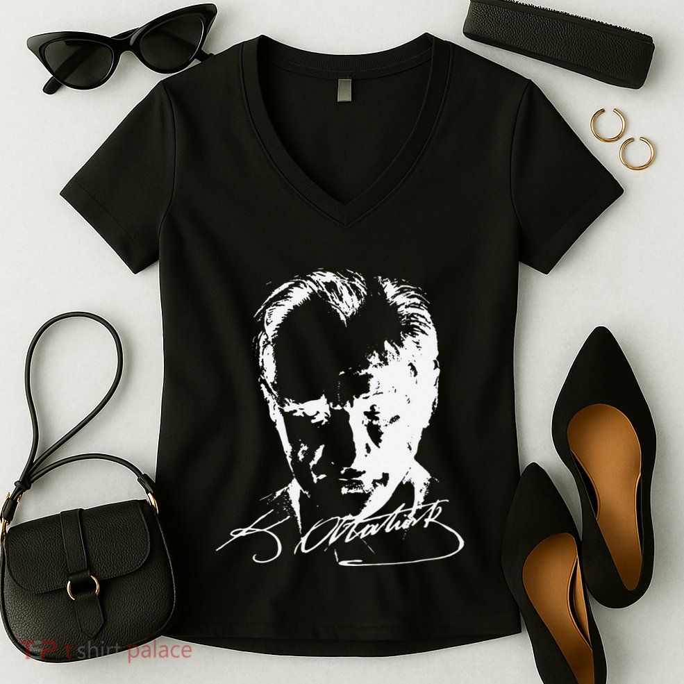 Mustafa Kemal Ataturk Father Of Turkey Women's V-Neck T-Shirt