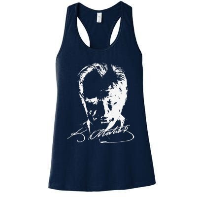 Mustafa Kemal Ataturk Father Of Turkey Women's Racerback Tank