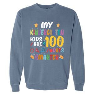 My Kindergarten Are 100 Days Smarter Kinder Teacher Gift Garment-Dyed Sweatshirt