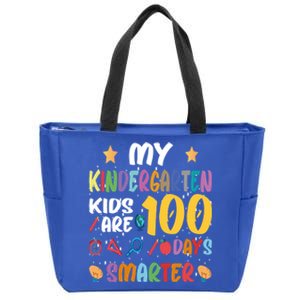 My Kindergarten Are 100 Days Smarter Kinder Teacher Gift Zip Tote Bag