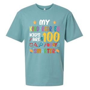 My Kindergarten Are 100 Days Smarter Kinder Teacher Gift Sueded Cloud Jersey T-Shirt