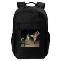Man Kicking Alligator In Swamp Funny Oddly Specific Meme Backpack
