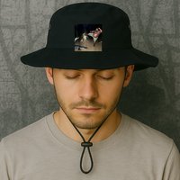 Man Kicking Alligator In Swamp Funny Oddly Specific Meme Bucket Hat