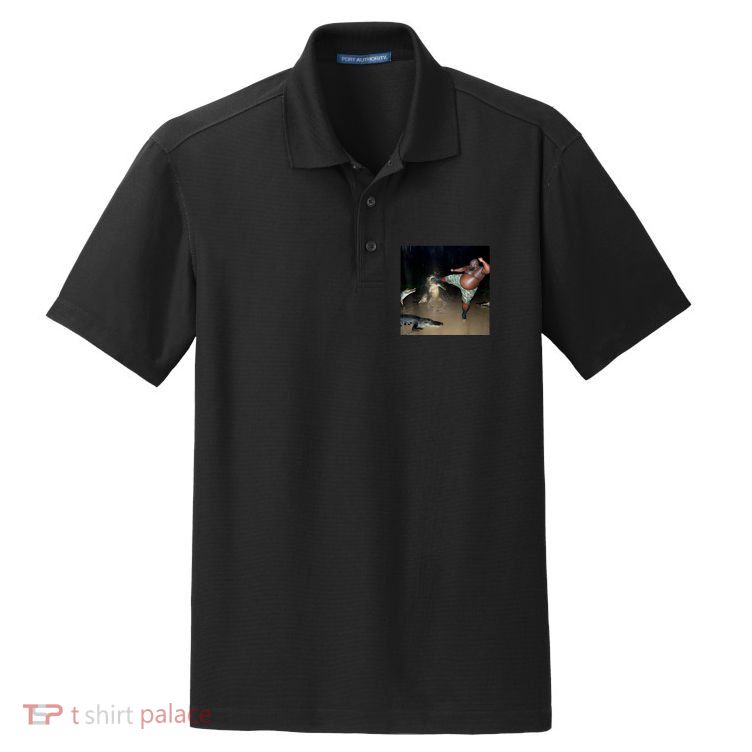 Man Kicking Alligator In Swamp Funny Oddly Specific Meme Dry Zone Grid Polo