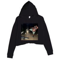 Man Kicking Alligator In Swamp Funny Oddly Specific Meme Crop Fleece Hoodie