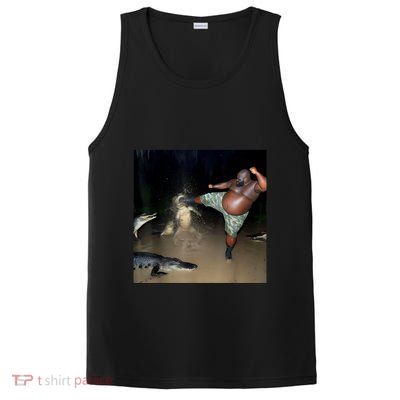 Man Kicking Alligator In Swamp Funny Oddly Specific Meme PosiCharge Competitor Tank