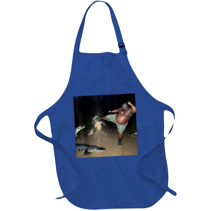 Man Kicking Alligator In Swamp Funny Oddly Specific Meme Apron