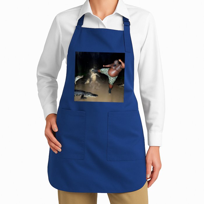 Man Kicking Alligator In Swamp Funny Oddly Specific Meme Apron