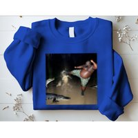Man Kicking Alligator In Swamp Funny Oddly Specific Meme Sweatshirt