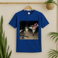 Man Kicking Alligator In Swamp Funny Oddly Specific Meme T-Shirt