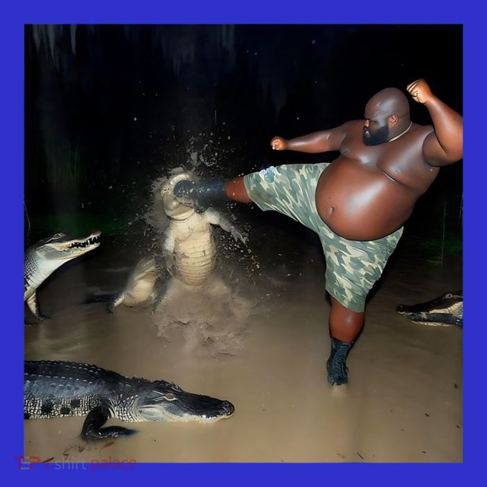 Man Kicking Alligator In Swamp Funny Oddly Specific Meme Polo
