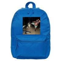 Man Kicking Alligator In Swamp Funny Oddly Specific Meme 16 in Basic Backpack