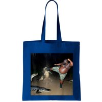 Man Kicking Alligator In Swamp Funny Oddly Specific Meme Bag